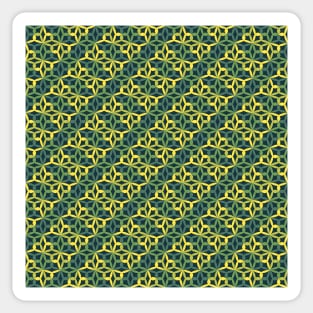 Geometric Flower Petal Pattern (Green Yellow) Sticker